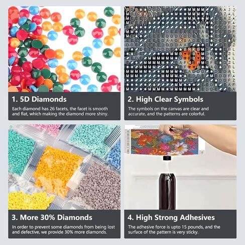 مجموعات الطلاء الماس FHBUBPUP CAT للبالغين ، وأطقم فن الماس CATALL CAT للمبتدئين ، 5D DIY مثقاب كامل REALLING POINT GEM ART ، هدية حرفية مناسبة لزينة الجدار المنزلي 12 × 12 بوصة in Kuwait
