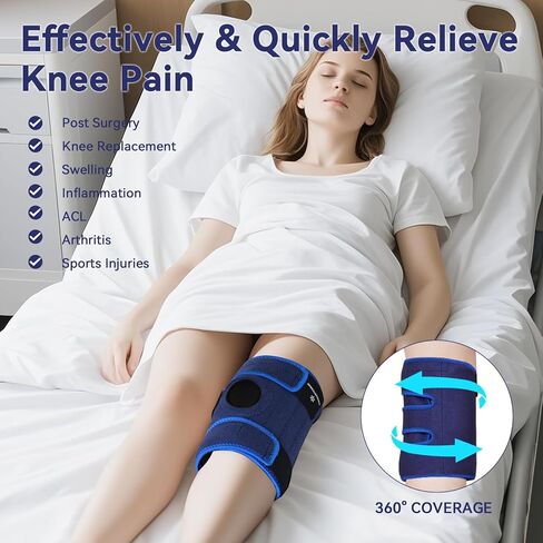 غلاف حزمة الجليد Kingpavonini 3-in-1 بعد الجراحة البديلة ، وحزم ثلج هلام قابلة لإعادة الاستخدام للإصابات ، والعلاج البارد/الساخن ، ولفائف الجليد لتخفيف آلام الركبة ، والتورم ، والتهاب المفاصل ، ودموع الغضروف المفصلي ، و ACL in Kuwait