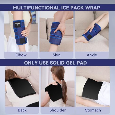 غلاف حزمة الجليد Kingpavonini 3-in-1 بعد الجراحة البديلة ، وحزم ثلج هلام قابلة لإعادة الاستخدام للإصابات ، والعلاج البارد/الساخن ، ولفائف الجليد لتخفيف آلام الركبة ، والتورم ، والتهاب المفاصل ، ودموع الغضروف المفصلي ، و ACL in Kuwait