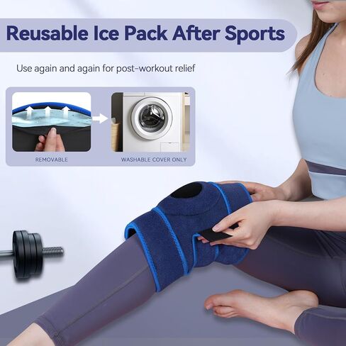 غلاف حزمة الجليد Kingpavonini 3-in-1 بعد الجراحة البديلة ، وحزم ثلج هلام قابلة لإعادة الاستخدام للإصابات ، والعلاج البارد/الساخن ، ولفائف الجليد لتخفيف آلام الركبة ، والتورم ، والتهاب المفاصل ، ودموع الغضروف المفصلي ، و ACL in Kuwait