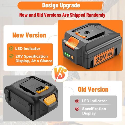 2 Pcaks 18V 3.0Ah Lithium Batteries Replace for Worx 18V Battery WA3512, Compatible with Worx WA3525 WA3523 WA3578 WA3520 WA3575 WA3522 WA3544 WA3671 and 18V/20V Power Tools (20V Max) in Kuwait