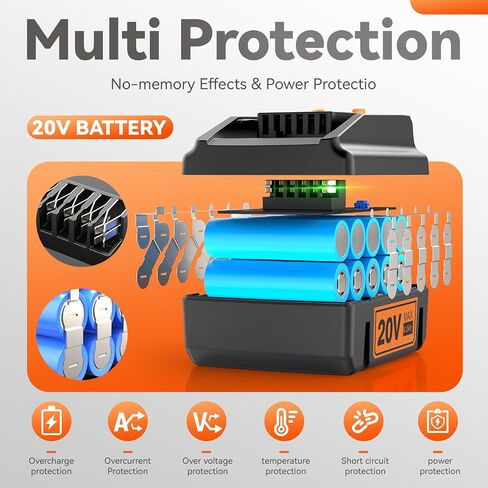 2 Pcaks 18V 3.0Ah Lithium Batteries Replace for Worx 18V Battery WA3512, Compatible with Worx WA3525 WA3523 WA3578 WA3520 WA3575 WA3522 WA3544 WA3671 and 18V/20V Power Tools (20V Max) in Kuwait