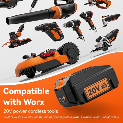 2 Pcaks 18V 3.0Ah Lithium Batteries Replace for Worx 18V Battery WA3512, Compatible with Worx WA3525 WA3523 WA3578 WA3520 WA3575 WA3522 WA3544 WA3671 and 18V/20V Power Tools (20V Max) in Kuwait