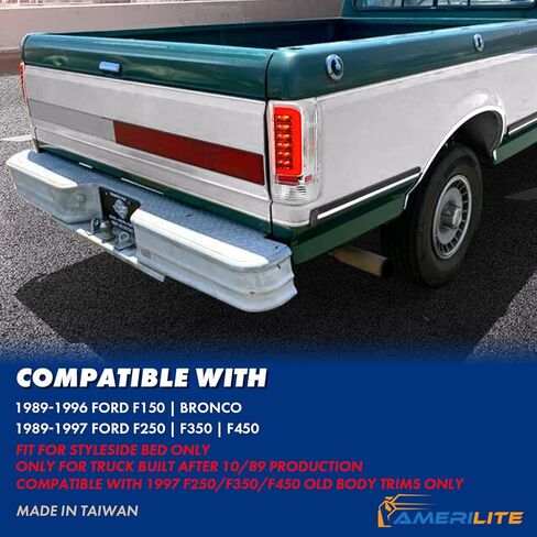 Amerilite for 1989-1996 Ford F150 Bronco F250 F350 Truck 3D C-Type Tube Bar Clear Replacement Light Light-Prastender and Driver Side in Saudi Arabia