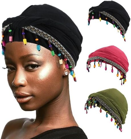 DouuYuhet Cotton Chemo Turban Headwear Soft Cancer Headwear Elastic Chemo Hats for Women with Hair Loss in Kuwait