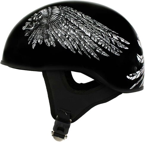Hot Leathers Advanced Motorcycle DOT Skull Cap Classic Half Helmets Biker HLD HLT in Saudi Arabia
