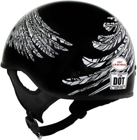Hot Leathers Advanced Motorcycle DOT Skull Cap Classic Half Helmets Biker HLD HLT in Saudi Arabia