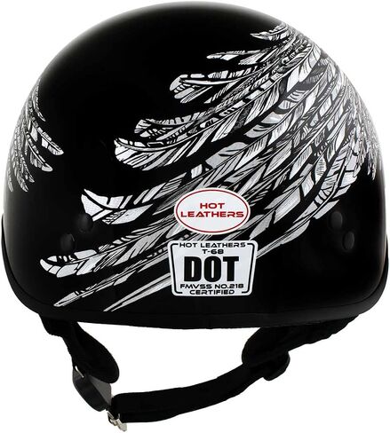 Hot Leathers Advanced Motorcycle DOT Skull Cap Classic Half Helmets Biker HLD HLT in Saudi Arabia