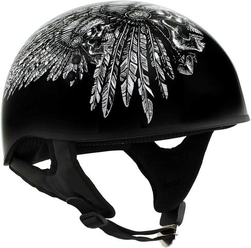 Hot Leathers Advanced Motorcycle DOT Skull Cap Classic Half Helmets Biker HLD HLT in Saudi Arabia