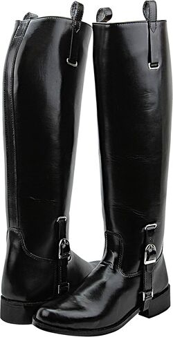 Mens Man Dignity Dress Dressage Horse Riding Boots Stylish Fashion Equestrian Pull On Black in Saudi Arabia