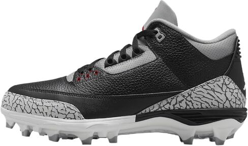 Jordan 3 Mid TD Men's Football Cleats (FZ8626-001 ، Black/Cement Gray/White/Fire) الحجم 10 in Saudi Arabia