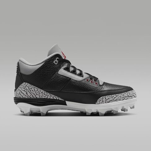 Jordan 3 Mid TD Men's Football Cleats (FZ8626-001 ، Black/Cement Gray/White/Fire) الحجم 10 in Saudi Arabia