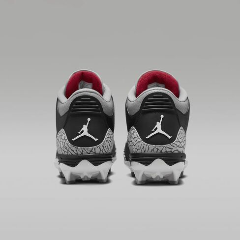 Jordan 3 Mid TD Men's Football Cleats (FZ8626-001 ، Black/Cement Gray/White/Fire) الحجم 10 in Saudi Arabia