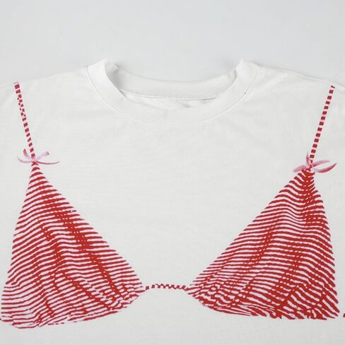 Monkay Women's Oversized Graphic Tee Bikini Print Y2K Streetwear Funny Short Sleeve Casual Loose Fit Trendy T-Shirt in Saudi Arabia