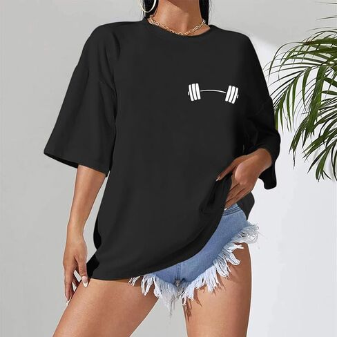 Funny Workout Gym Shirts Women Oversized Weightlifting Graphic Tshirt Everything Hurts and I'm Hungry Tee Tops in Saudi Arabia