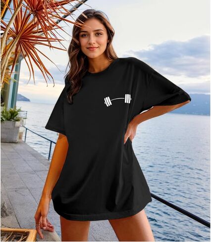 Funny Workout Gym Shirts Women Oversized Weightlifting Graphic Tshirt Everything Hurts and I'm Hungry Tee Tops in Saudi Arabia