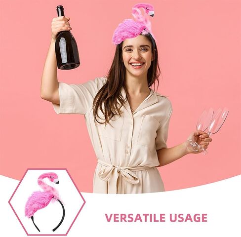 DeChous 5pcs عصابات رأس Flamingo الوردي: هاواي فلامنغو قبعة رئيس الرأس الحزب الاستوائي ملحق الشعر للنساء البالغين الأطفال هاواي كرنفال الأزياء in Kuwait