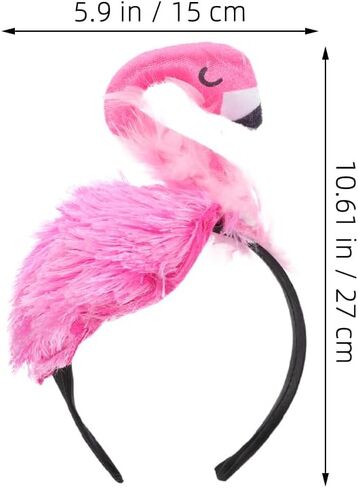 DeChous 5pcs عصابات رأس Flamingo الوردي: هاواي فلامنغو قبعة رئيس الرأس الحزب الاستوائي ملحق الشعر للنساء البالغين الأطفال هاواي كرنفال الأزياء in Kuwait