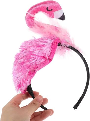 DeChous 5pcs عصابات رأس Flamingo الوردي: هاواي فلامنغو قبعة رئيس الرأس الحزب الاستوائي ملحق الشعر للنساء البالغين الأطفال هاواي كرنفال الأزياء in Kuwait