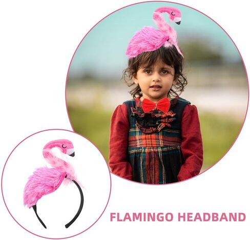 DeChous 5pcs عصابات رأس Flamingo الوردي: هاواي فلامنغو قبعة رئيس الرأس الحزب الاستوائي ملحق الشعر للنساء البالغين الأطفال هاواي كرنفال الأزياء in Kuwait