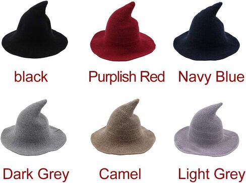 Women's Halloween Witch Hat Wool Knitted Cap for Party Cosplay Costume Accessory in Saudi Arabia