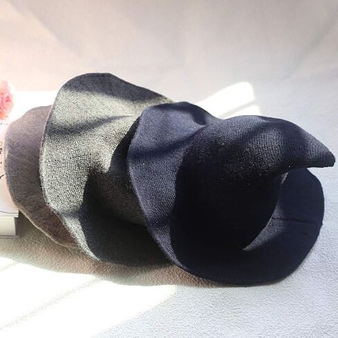 Women's Halloween Witch Hat Wool Knitted Cap for Party Cosplay Costume Accessory in Saudi Arabia