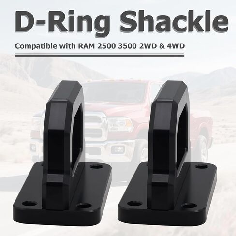 Front Tow Hooks, D-Ring Shackle Compatible with RAM 2500 3500 2WD & 4WD (2003 2004 2005 2006 2007 2008 2009 2010 201 2012 2013 2014 2015 2016 2017 2018)​ (Black) in Saudi Arabia