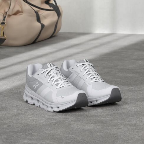 On Womens Cloudrunner Textile Synthetic Undyed White Flame Trainers 10.5 US in Saudi Arabia