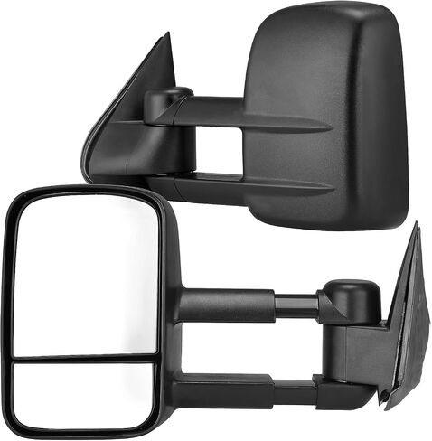 مرايا القطر متوافقة مع 2007-2014 Chevy Silverado/GMC Sierra 1500 2500 HD 3500 HD Black Manual Textable Convex Pair Set in Kuwait