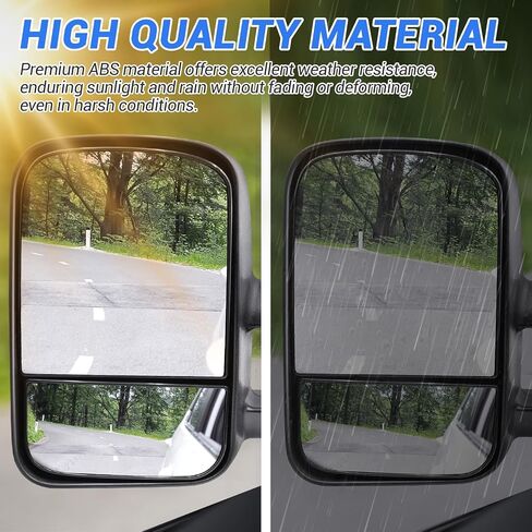 مرايا القطر متوافقة مع 2007-2014 Chevy Silverado/GMC Sierra 1500 2500 HD 3500 HD Black Manual Textable Convex Pair Set in Kuwait