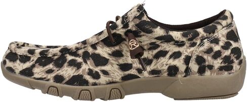 Roper Womens Chillin Leopard Moc Toe Slip على شقق غير رسمية - بيج in Saudi Arabia