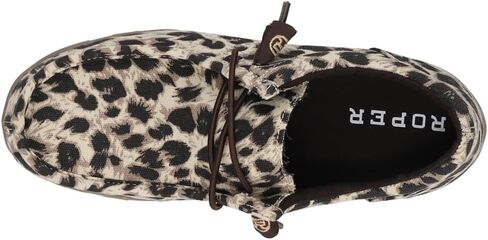 Roper Womens Chillin Leopard Moc Toe Slip على شقق غير رسمية - بيج in Saudi Arabia