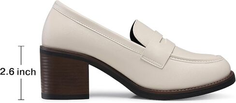 SHIBEVER Women's Low-Heeled Loafers: Block Heel Dressy Penny Loafer Slip-On Business Casual Women Shoes in Saudi Arabia