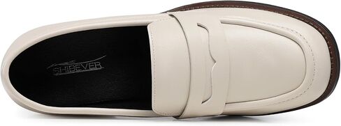 SHIBEVER Women's Low-Heeled Loafers: Block Heel Dressy Penny Loafer Slip-On Business Casual Women Shoes in Saudi Arabia