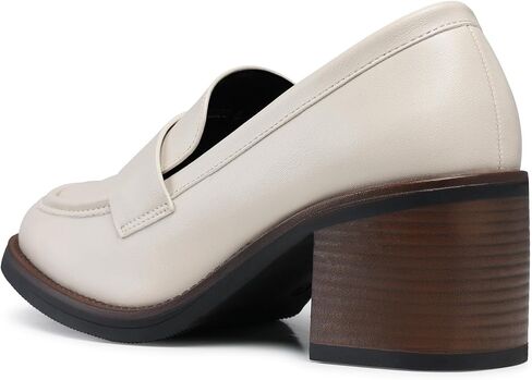 SHIBEVER Women's Low-Heeled Loafers: Block Heel Dressy Penny Loafer Slip-On Business Casual Women Shoes in Saudi Arabia