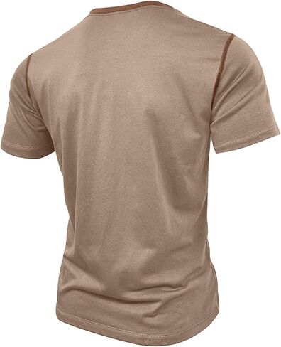 HOTake Men's Henley Shirts Short Sleeve Fitted Cotton Muscle T-Shirt with Button in Saudi Arabia