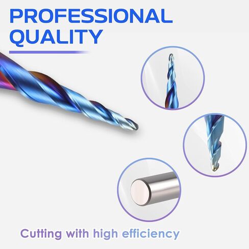 HQMaster CNC Router Bits 4pcs 1/4 Inch Shank Carving Bit Set for Wood Detail Profile V Groove Engraving Solid Carbide CNC Router Bit Collection in Kuwait