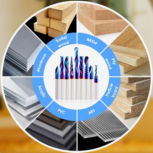 HQMaster CNC Router Bits 4pcs 1/4 Inch Shank Carving Bit Set for Wood Detail Profile V Groove Engraving Solid Carbide CNC Router Bit Collection in Kuwait