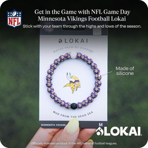سوار Lokai من السيليكون المطرز للرجال والنساء، مجموعة كرة القدم NFL - Tennessee Titans، صغير - سوار أنيق من مجوهرات السيليكون ينزلق من أجل ملاءمة مريحة in Kuwait