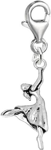 Sexy Sparkles Clip-On Ballerina Charm Pendant – Compatible with Bracelets, Necklaces, and Chains, Features Lobster Clasp in Saudi Arabia