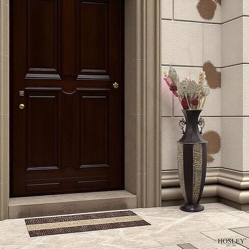 Hosley Decorative Embossed Metal Tall Floor Vase 26 Inch High. Ideal Gift for Weddings Party Spa Reiki Meditation Settings in Saudi Arabia