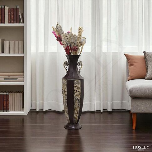 Hosley Decorative Embossed Metal Tall Floor Vase 26 Inch High. Ideal Gift for Weddings Party Spa Reiki Meditation Settings in Saudi Arabia