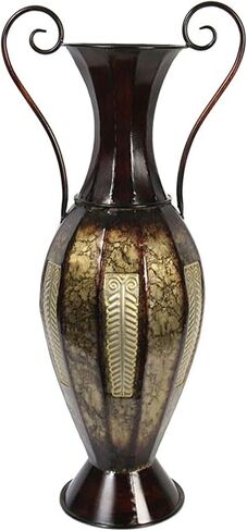 Hosley Decorative Embossed Metal Tall Floor Vase 26 Inch High. Ideal Gift for Weddings Party Spa Reiki Meditation Settings in Saudi Arabia