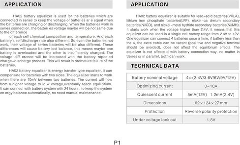 تعادل البطارية HA01 24V بطاريات الجهد 2 × 12 فولت DC العاكس Balancer منظمات شاحن البطارية حمض الحمض المتصلة سلسلة (2 × 12 فولت) in Kuwait