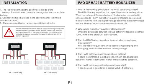 تعادل البطارية HA01 24V بطاريات الجهد 2 × 12 فولت DC العاكس Balancer منظمات شاحن البطارية حمض الحمض المتصلة سلسلة (2 × 12 فولت) in Kuwait