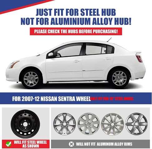 NIXON OFFROAD 16 inch hubcaps Set of 4 for Nissan Sentra 2007 2008 2009 2010 2011 2012, Bolt-On Sliver Steel Wheels PP Material(Sliver Lacquer) in Saudi Arabia