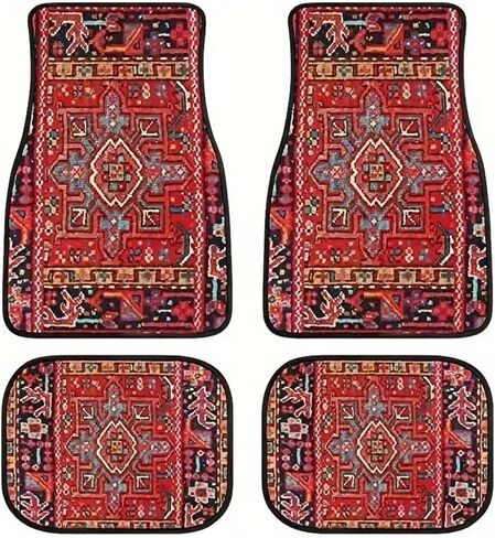 Car Mats Universal Bohemian Car Mats Carpet 4 Pieces Dirty Resist Front and Rear Mats Set Car Accessories(Style B -1Set) in Saudi Arabia