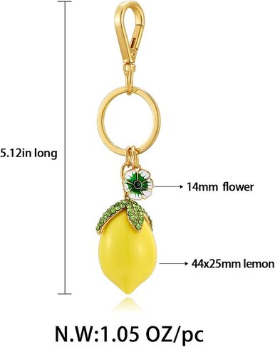 Cute Keychains For Women With Lemon/Apple/Strawberry Charms Fruit Bag Charms For Handbags And Purse in Saudi Arabia