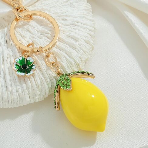 Cute Keychains For Women With Lemon/Apple/Strawberry Charms Fruit Bag Charms For Handbags And Purse in Saudi Arabia
