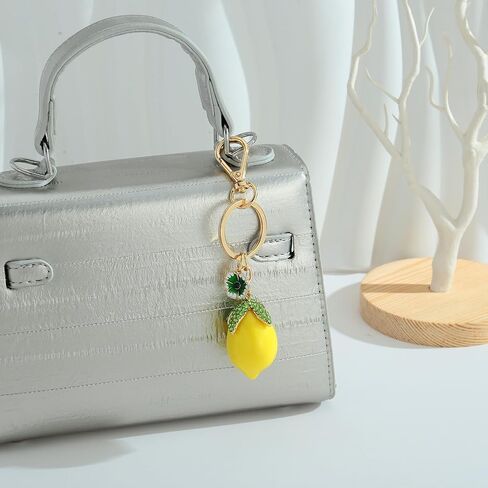 Cute Keychains For Women With Lemon/Apple/Strawberry Charms Fruit Bag Charms For Handbags And Purse in Saudi Arabia